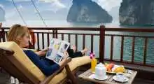 Halong bay relaxing on the boat