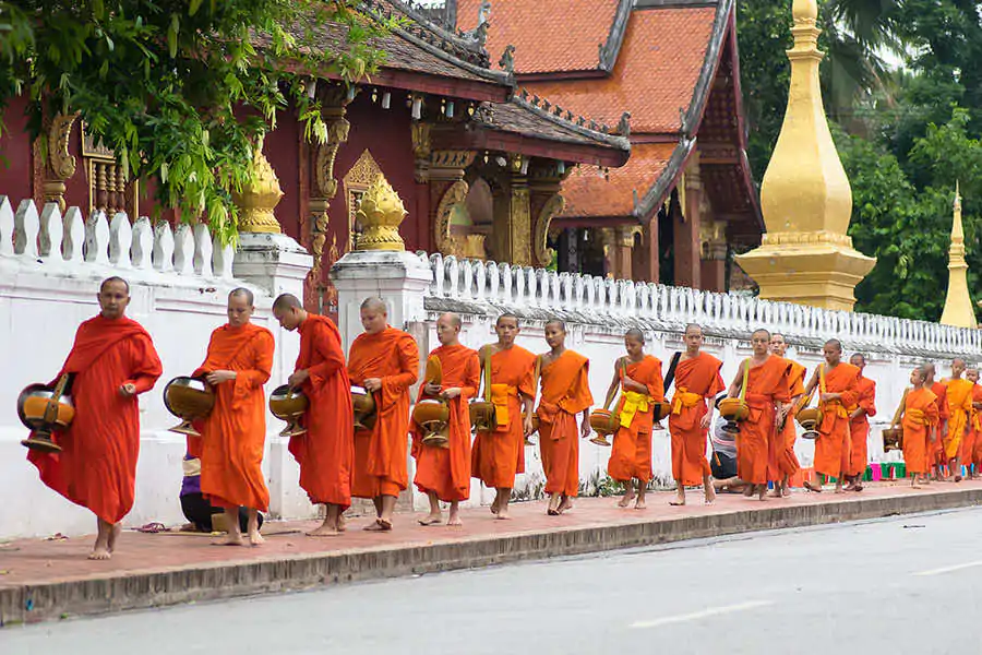 Alms giving ceremony in Luang Prabang