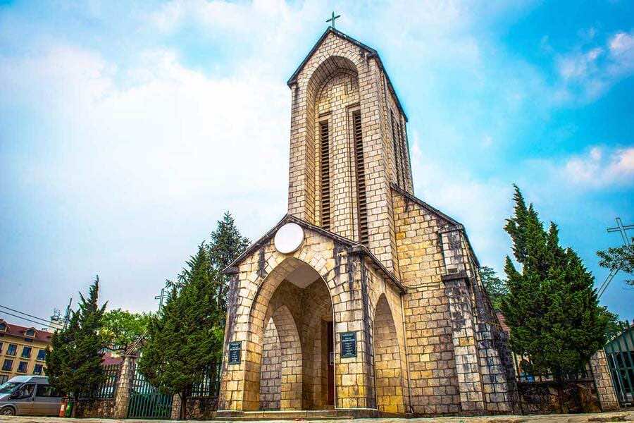 Sapa Stone Church is a cultural landmark hosting local ceremonies.